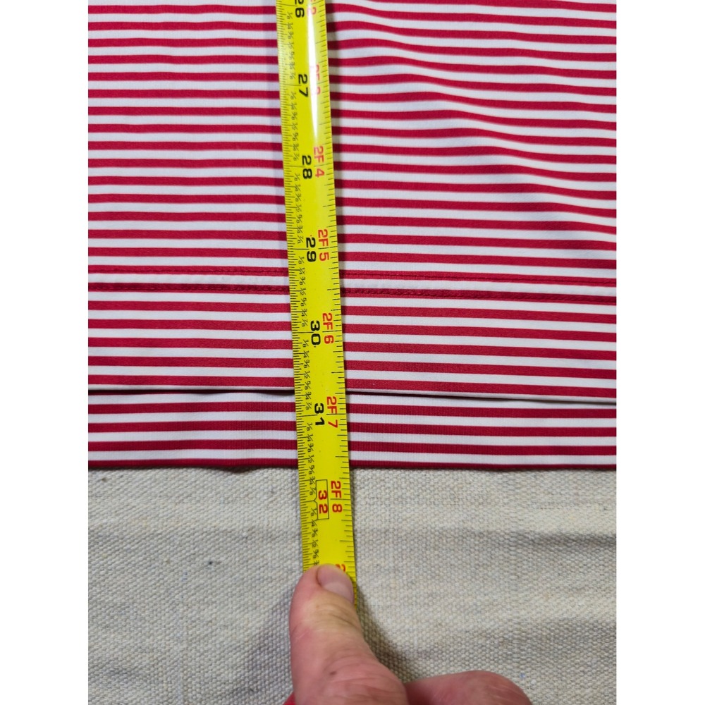FootJoy Mens ProDry Striped Golf Polo Shirt Red White Short Sleeve FJ Logo XL - Picture 6 of 7